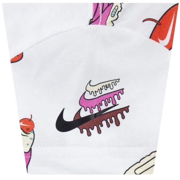 Kids Nike Sole Food Print Basic Short Sleeve T-Shirt Large - Picture 3 of 4